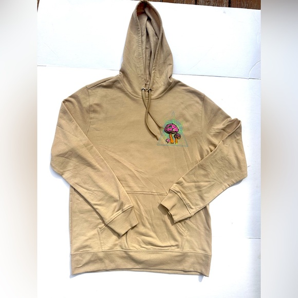 Miken Double Sided Bold Vibrant Mushroom Graphic Ladies Hoodie size Medium NWOT - Picture 3 of 9